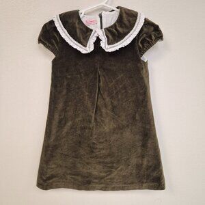 La Coqueta Green Velvet Dress 5Y